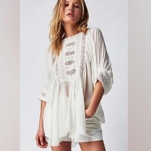 Free People One Finley white tunic top